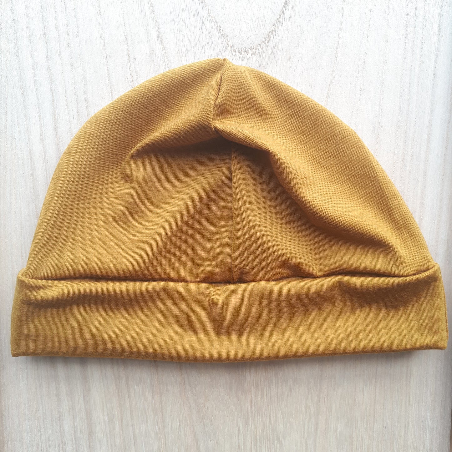 Ochre yellow merino beanie