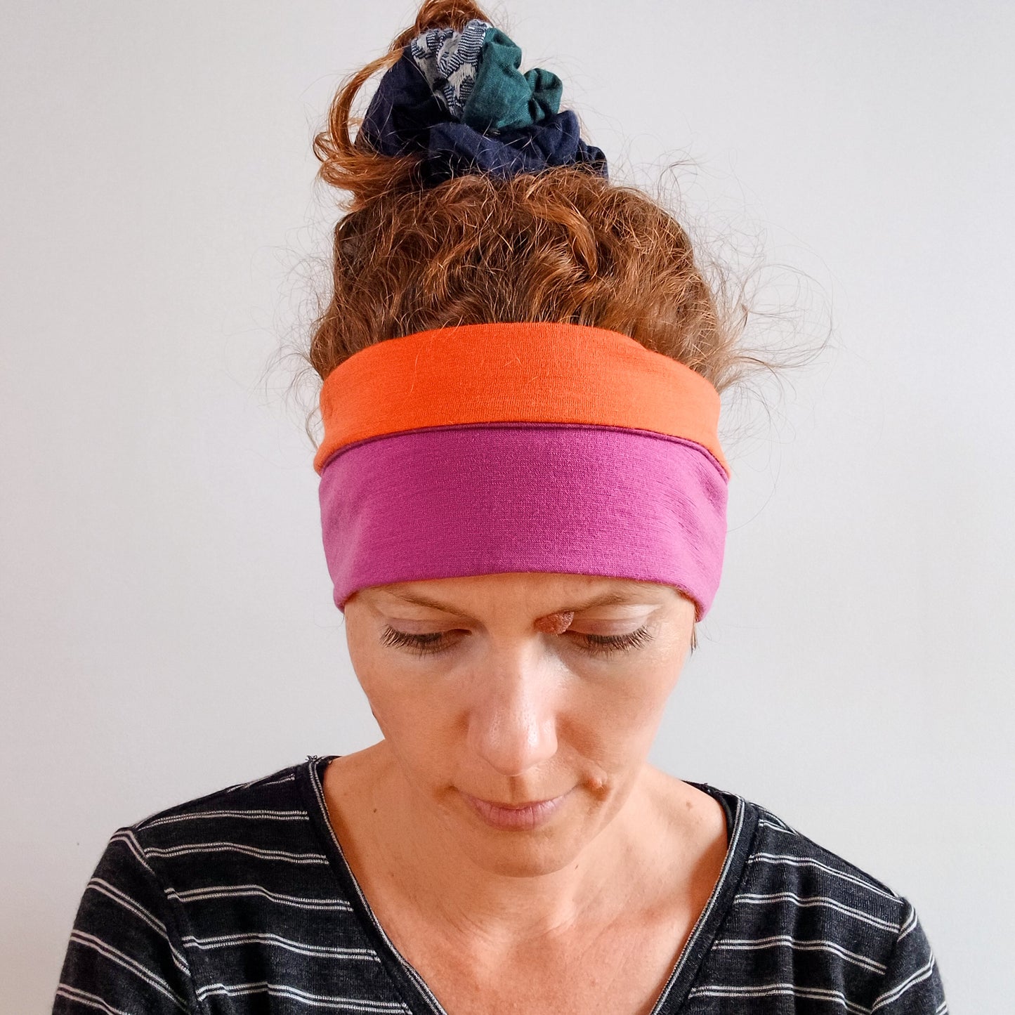 Merino Headband - Orange and Pink