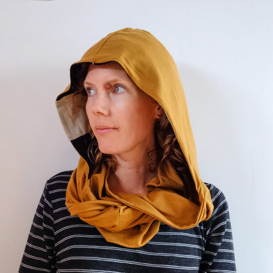Merino Hoodscarf - Ochre