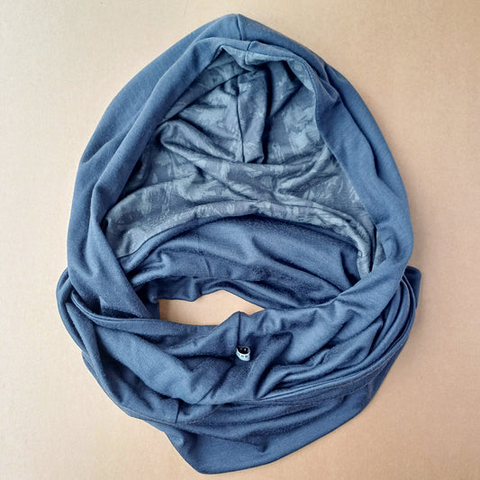 Merino Hoodscarf - Pebble