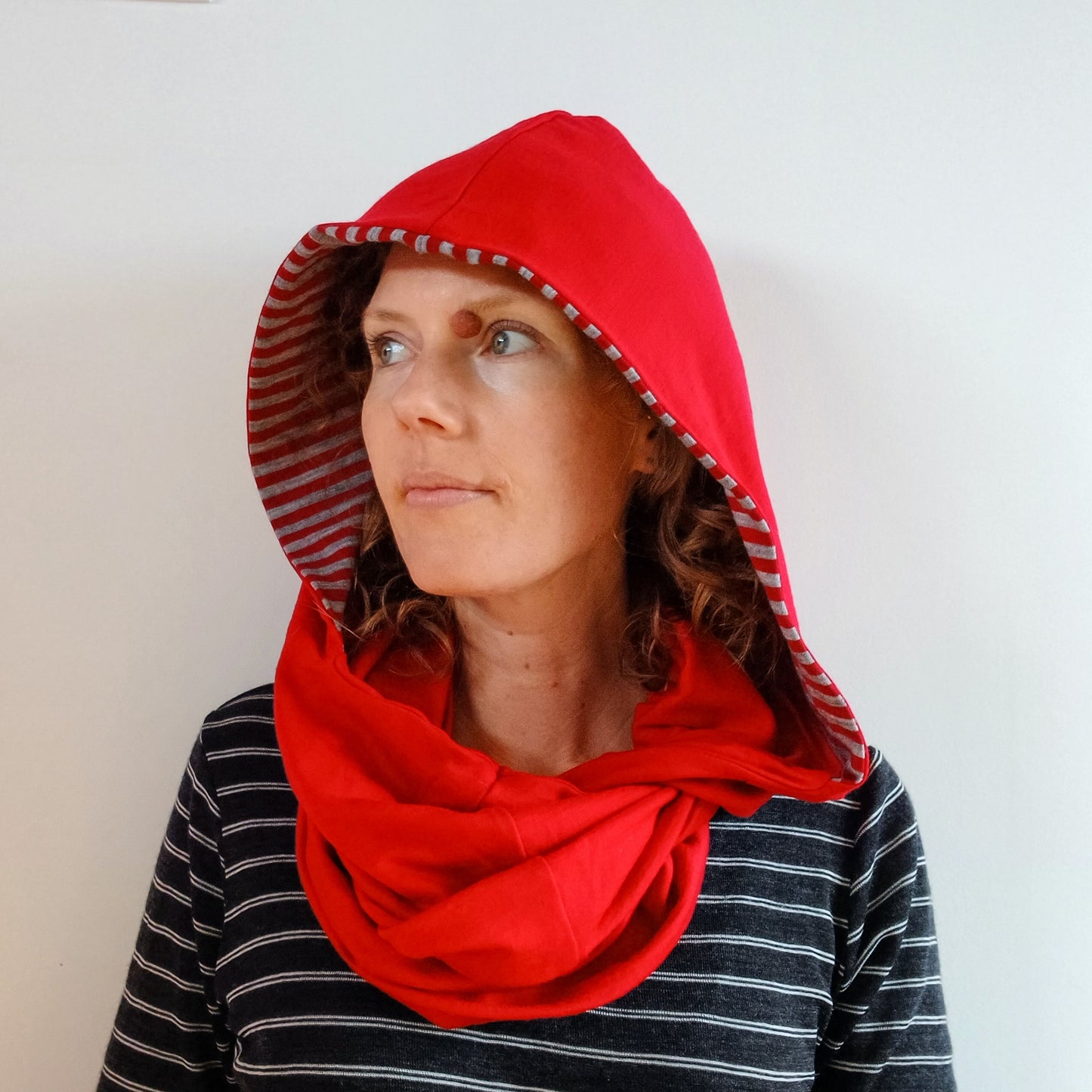 Merino Hoodscarf - Red