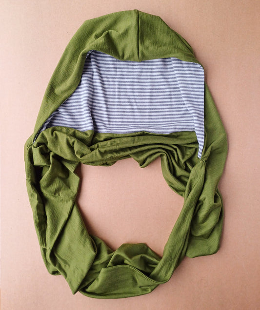 Merino Hoodscarf - Moss