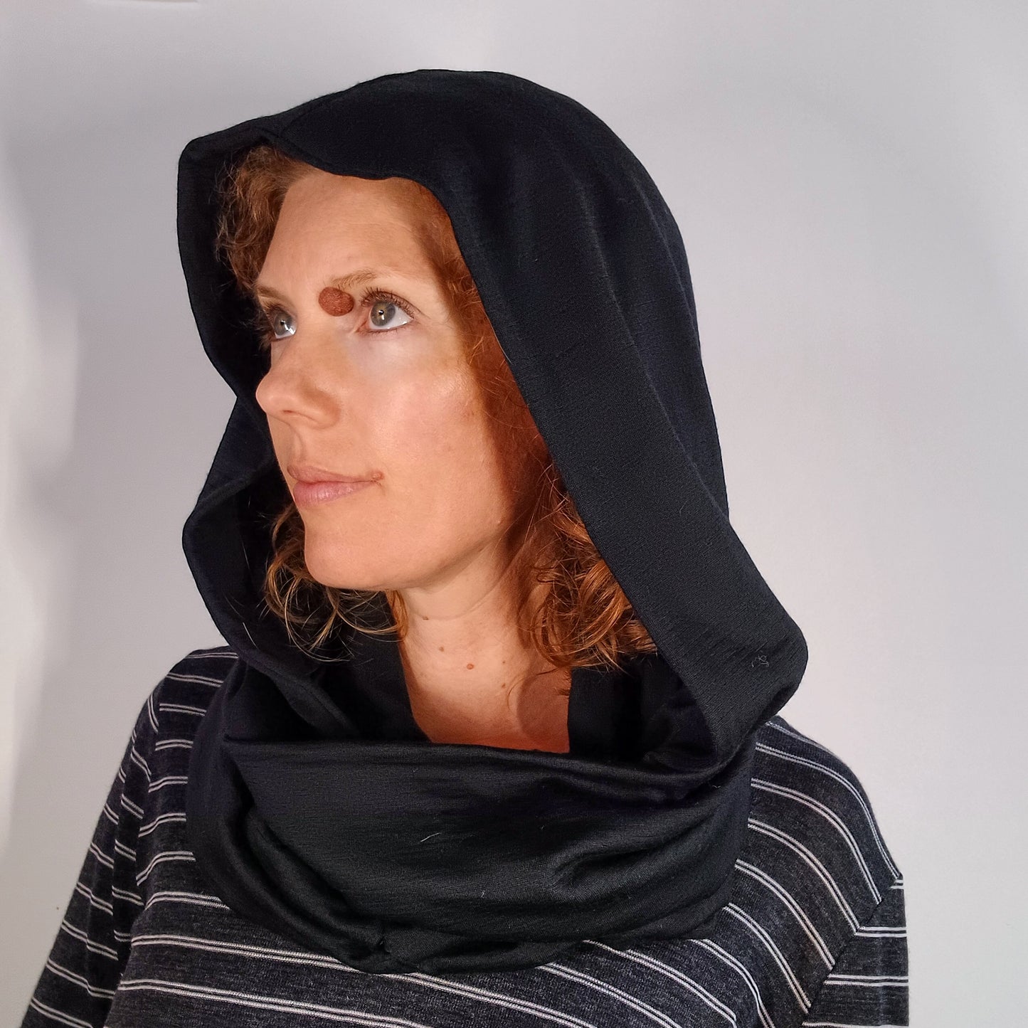 Merino Hoodscarf BIG Hood - Black