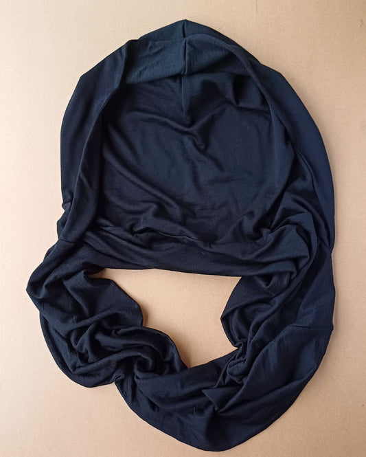 Merino Hoodscarf BIG Hood - Black