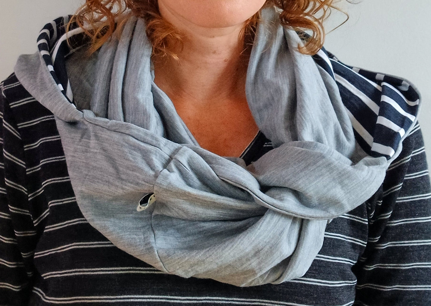 Merino Hoodscarf - Grey Marl