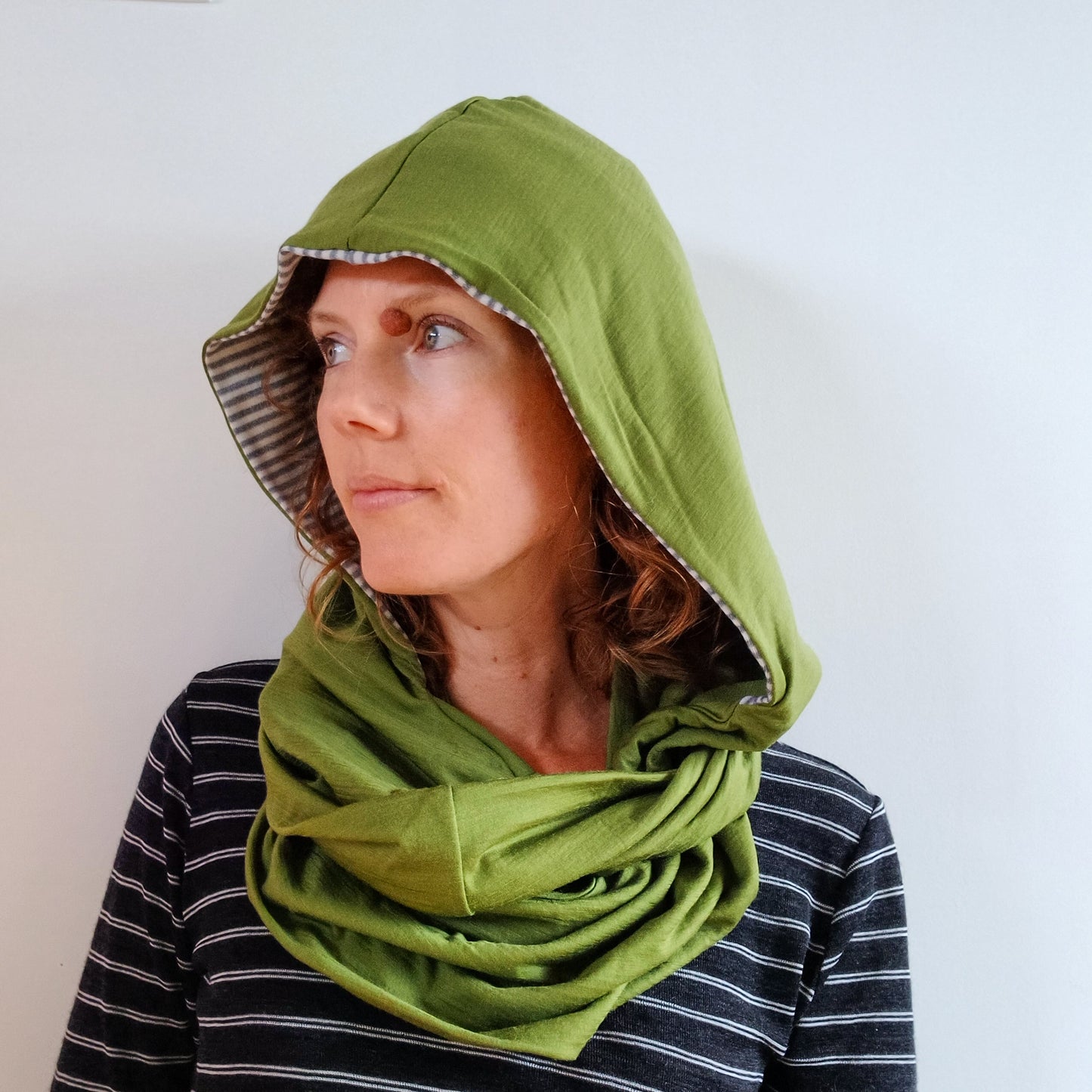 Merino Hoodscarf - Moss