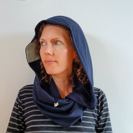 Merino Hoodscarf - Ink