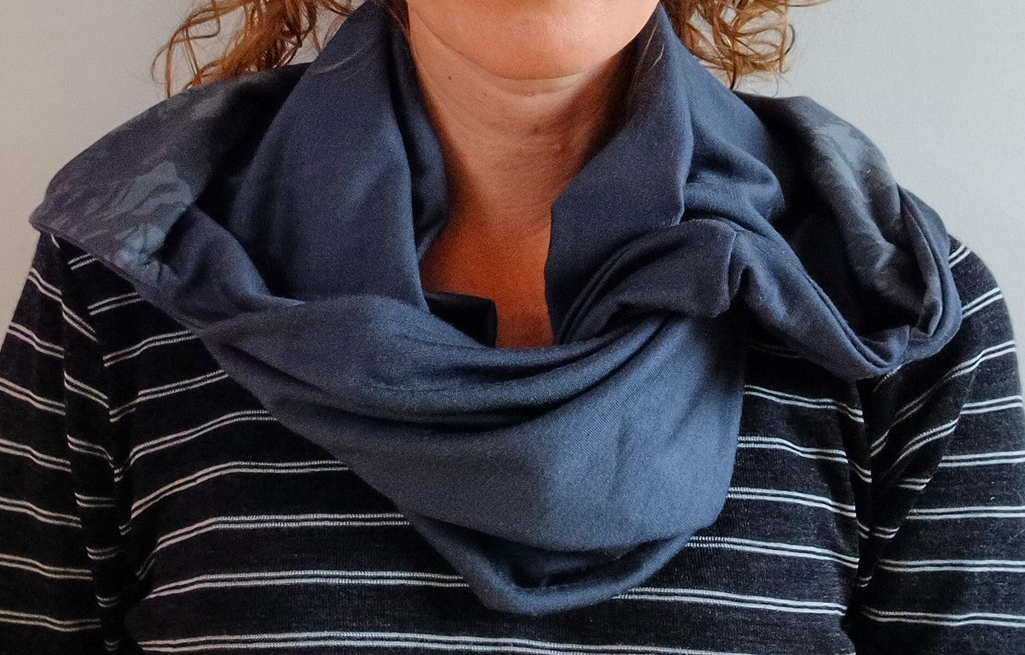Merino Hoodscarf - Pebble