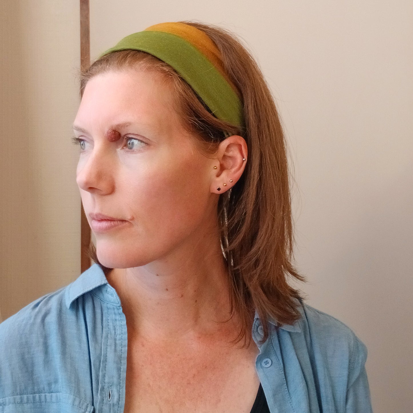 Merino Headband - Ochre and Moss