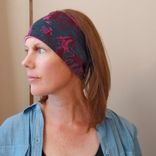 Merino Headband - Pink Swirl