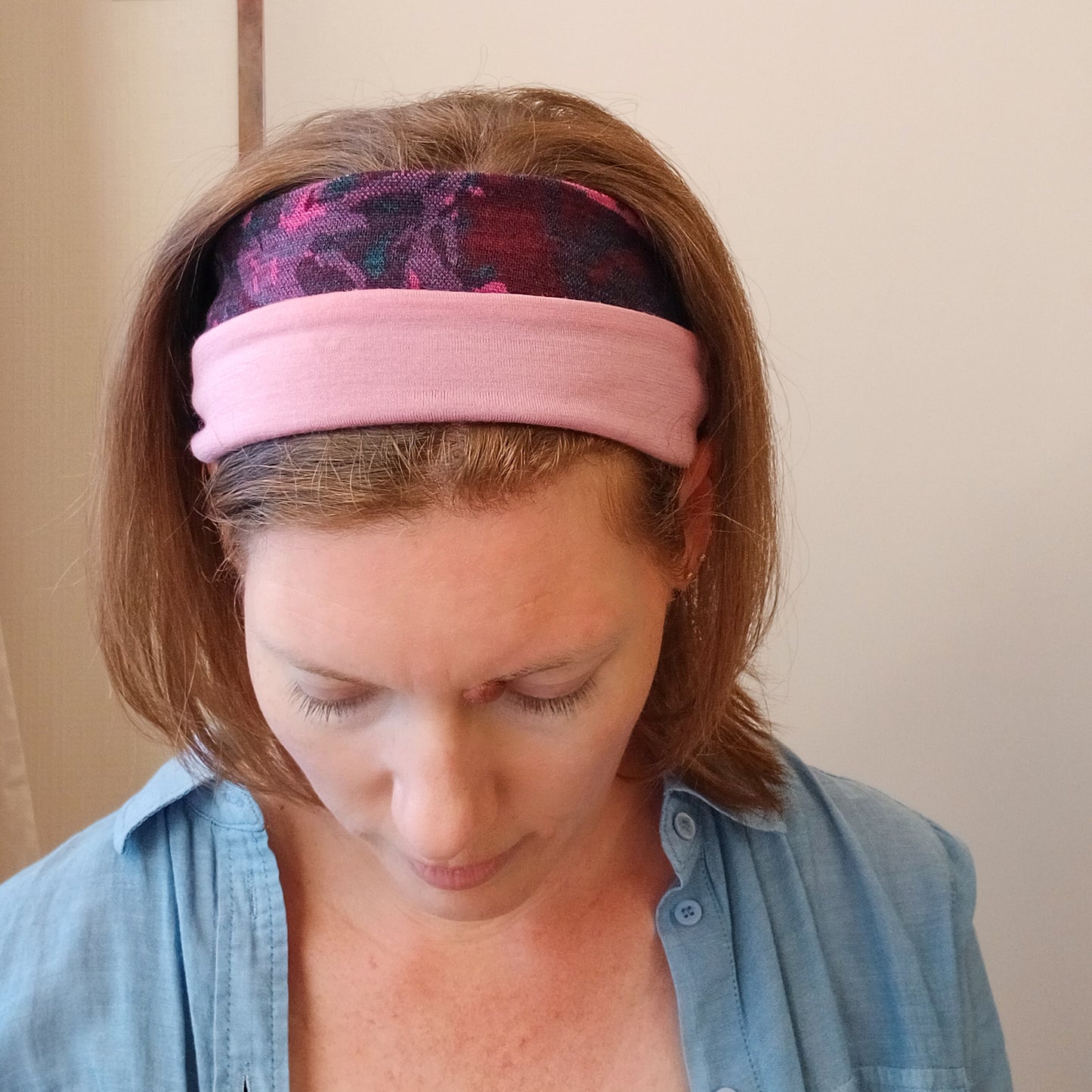 Merino Headband - Pink Swirl
