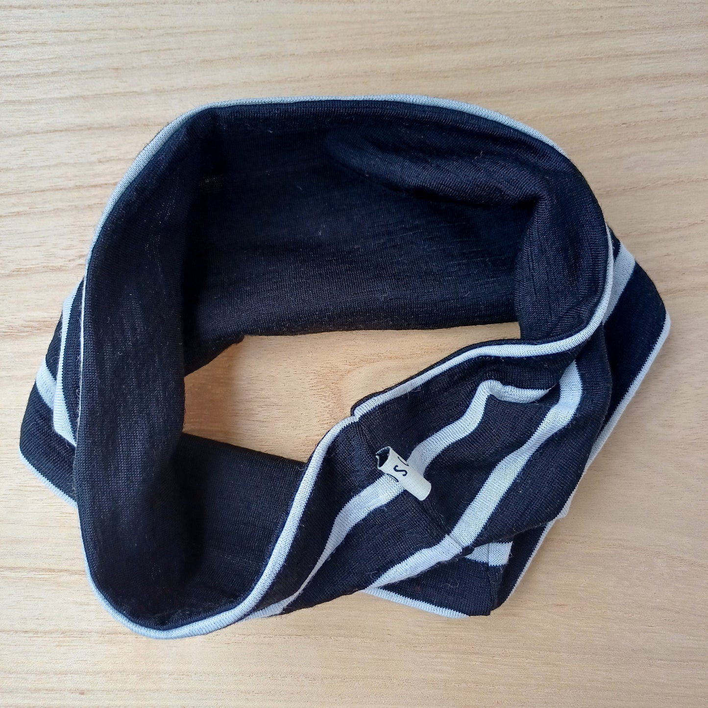 Merino Headband - Black and White Stripe