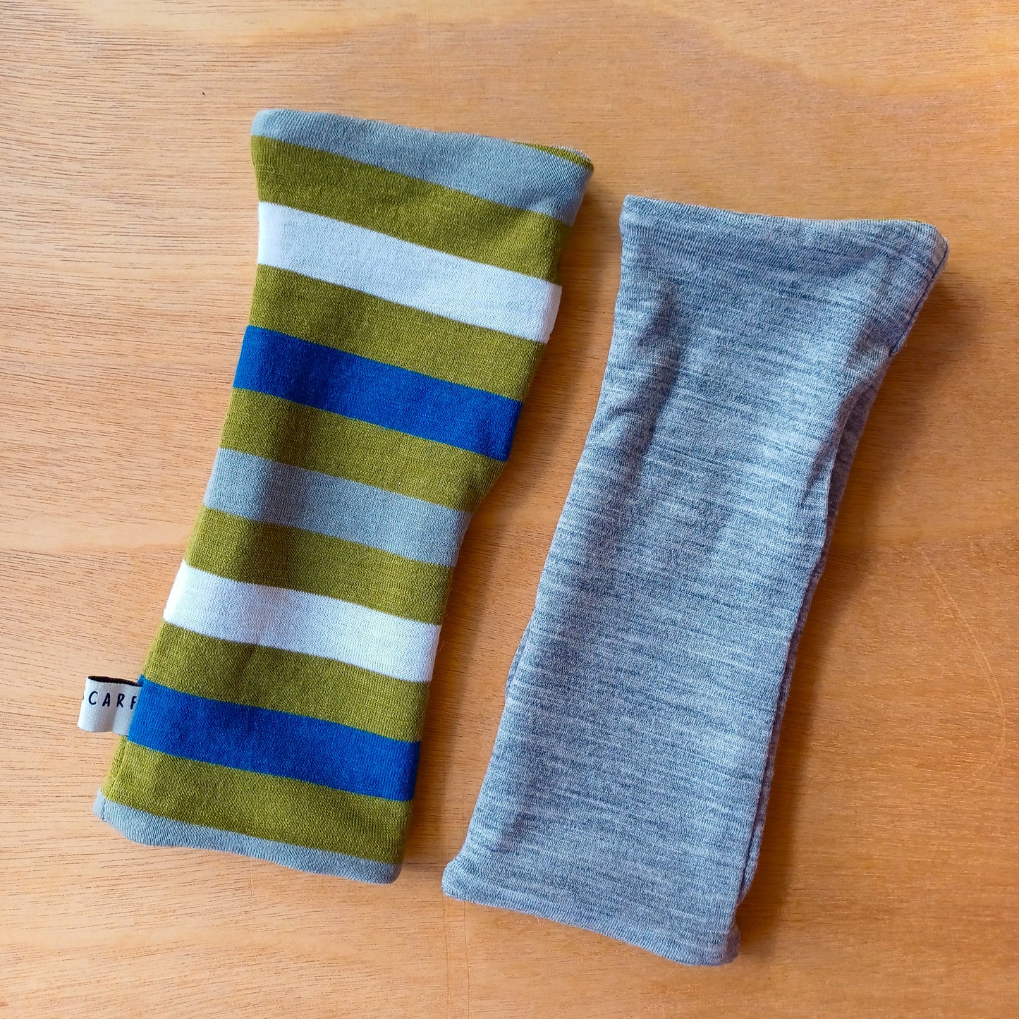 Fingerless Gloves - Olive Stripe