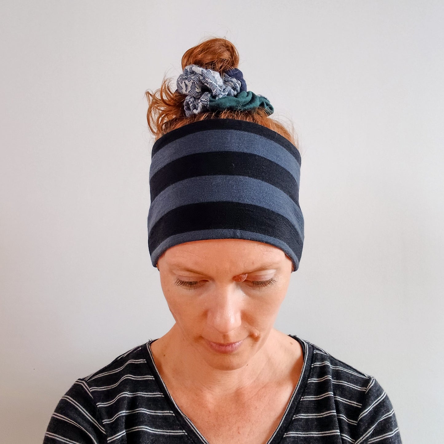Merino Headband - Steel Stripe
