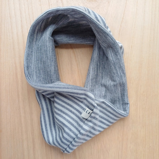 Merino Headband - Grey Marl Stripe
