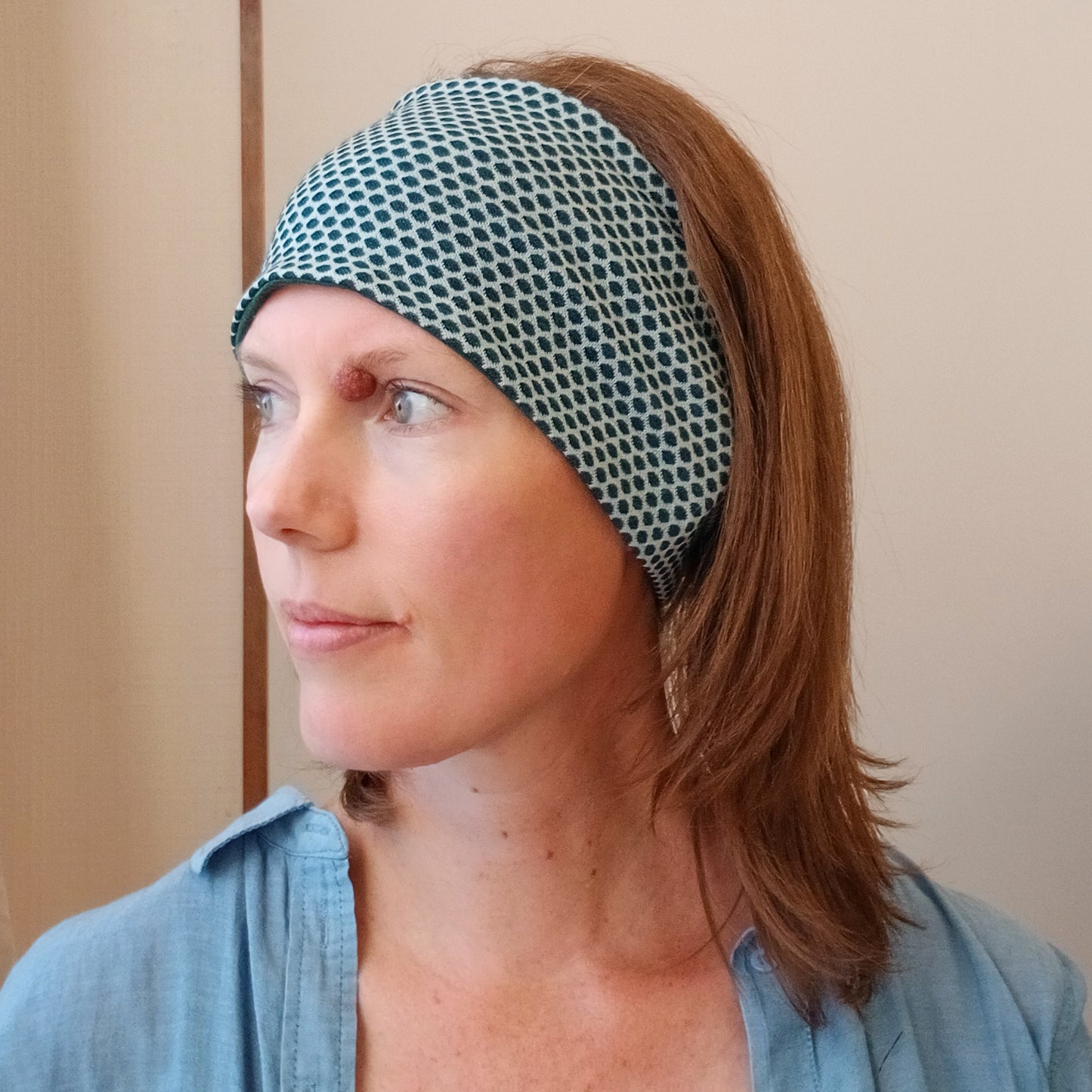Merino Headband - Forest Dot