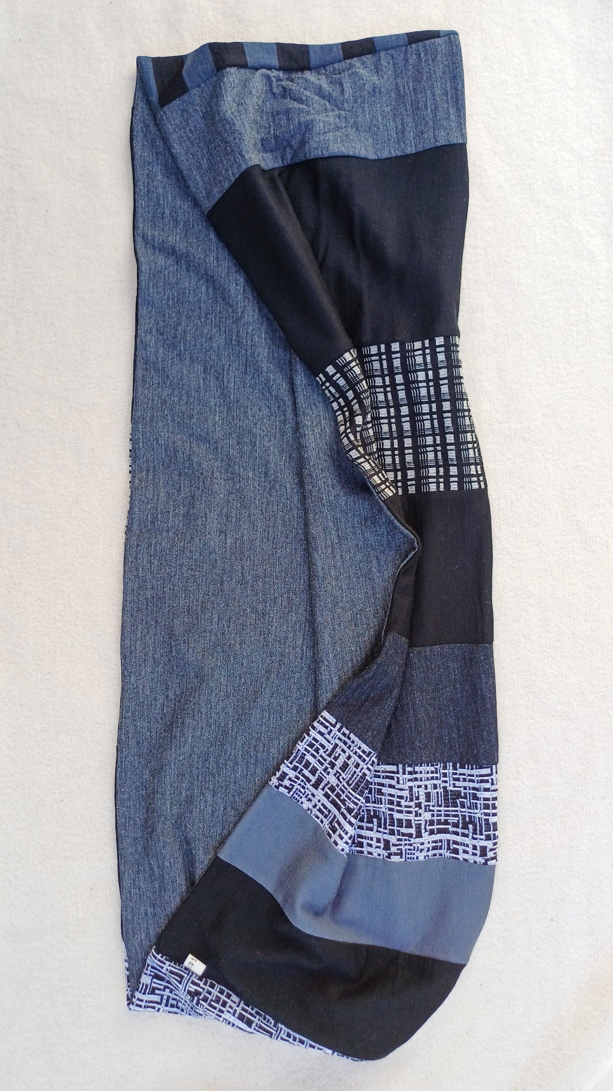 Patchwork Loop Scarf - Black