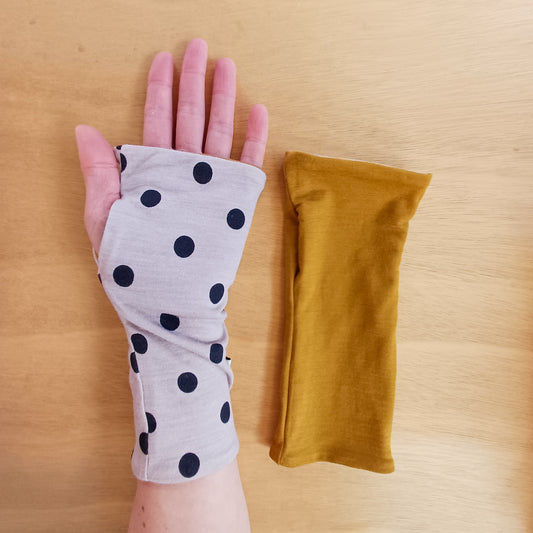 Fingerless Gloves - Pink Polkadot