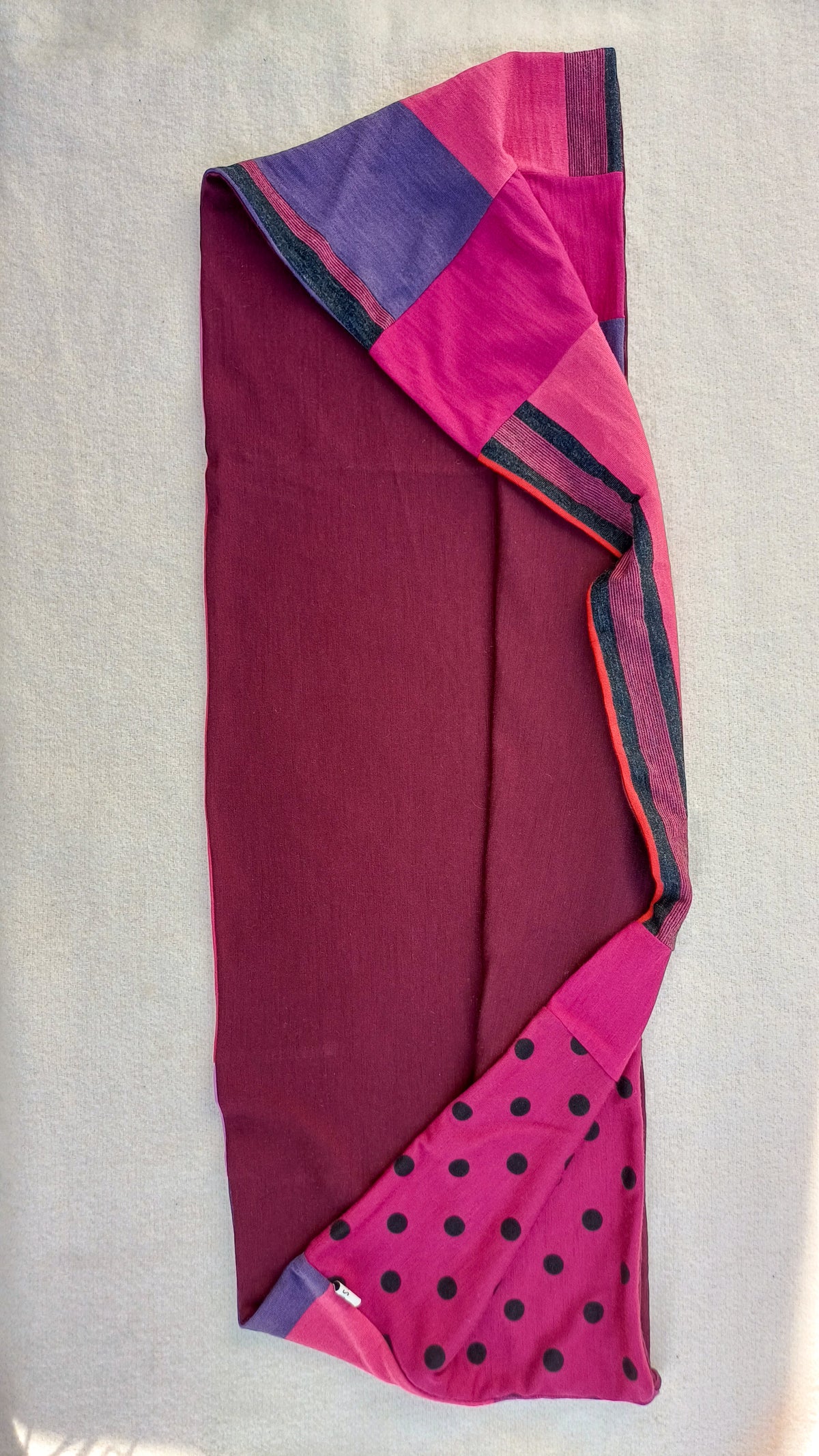 Patchwork Loop Scarf - Pink Wine