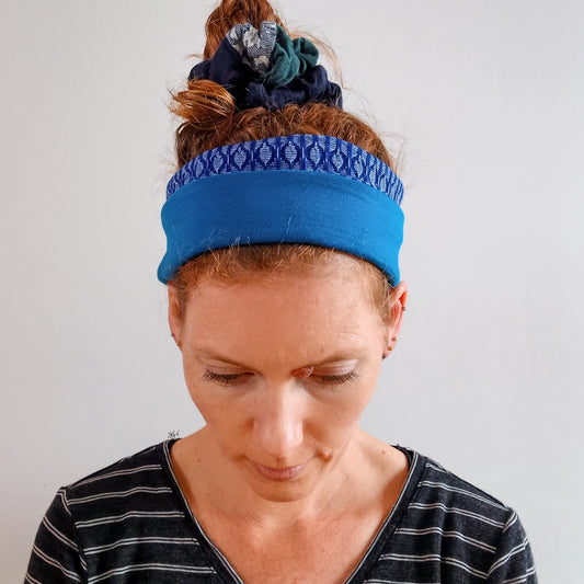 Merino Headband - Sapphire Jacquard