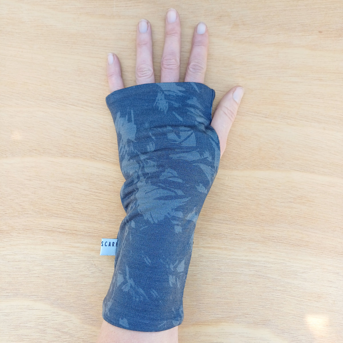 Fingerless Gloves - Grey Print
