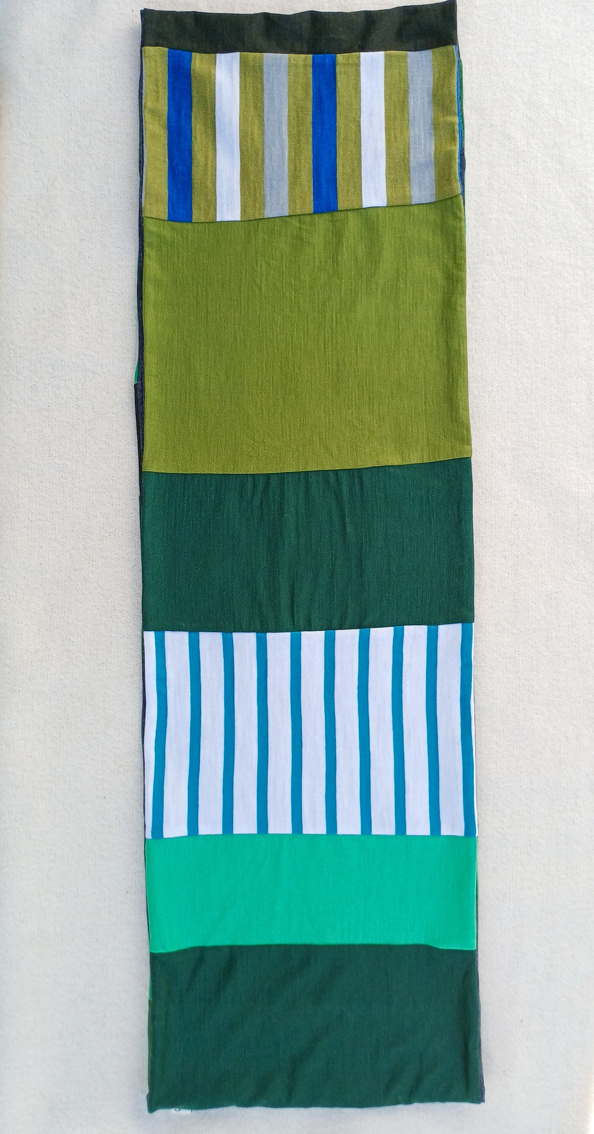 Patchwork Loop Scarf - Green