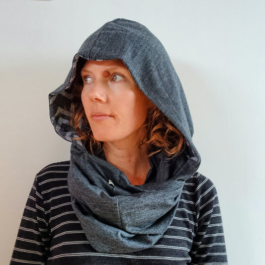 Merino Hoodscarf - Charcoal