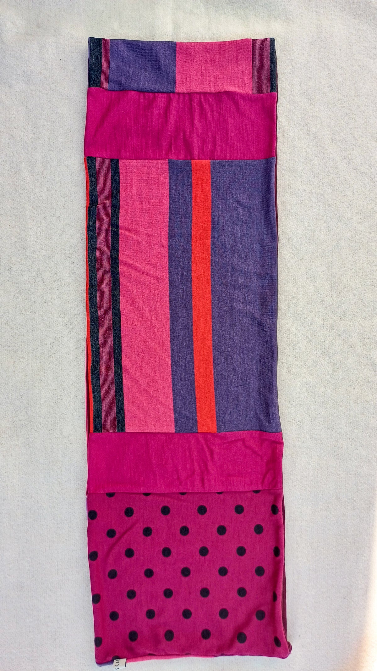 Patchwork Loop Scarf - Pink Wine