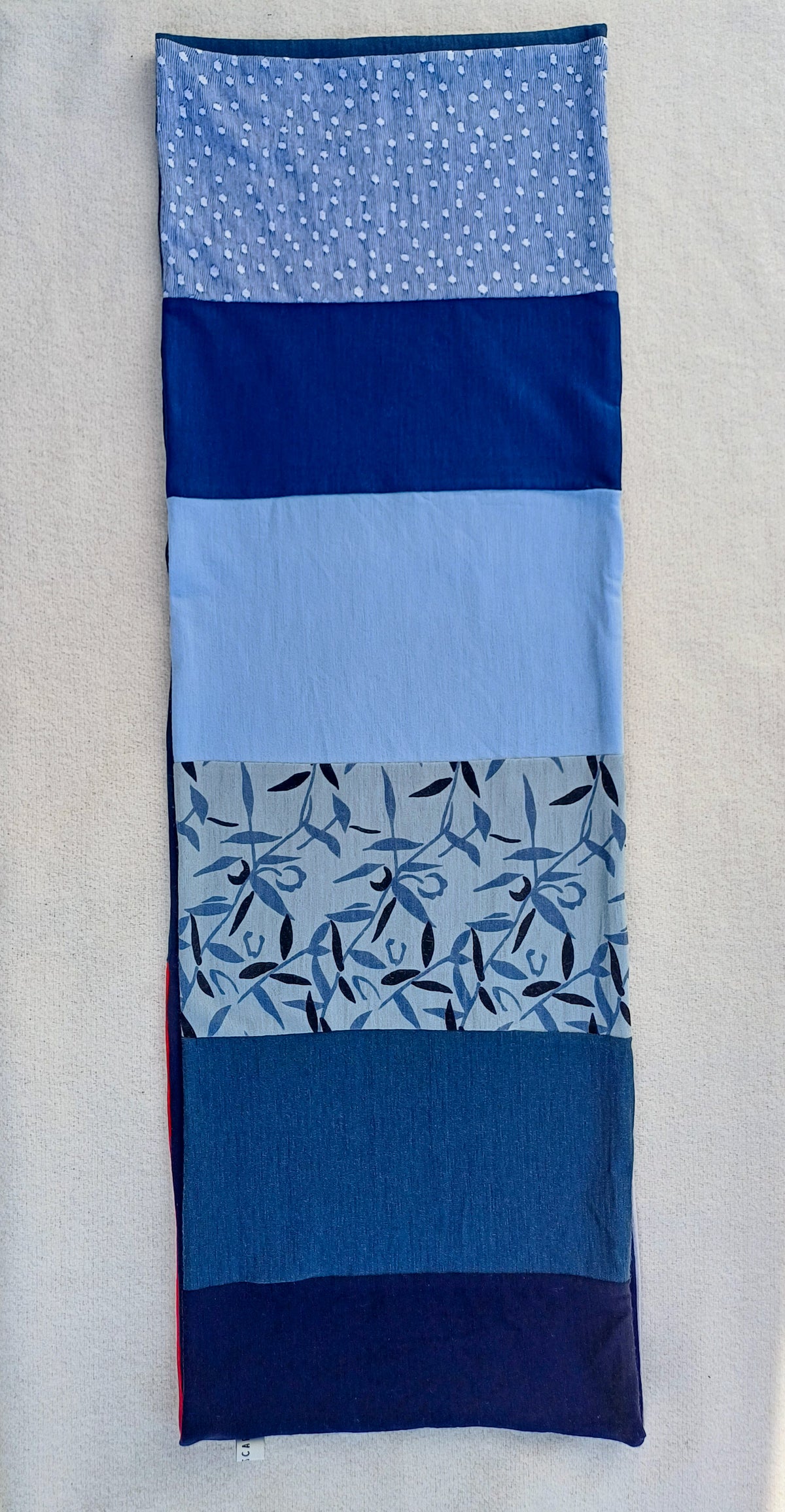 Patchwork Loop Scarf - Blue Print