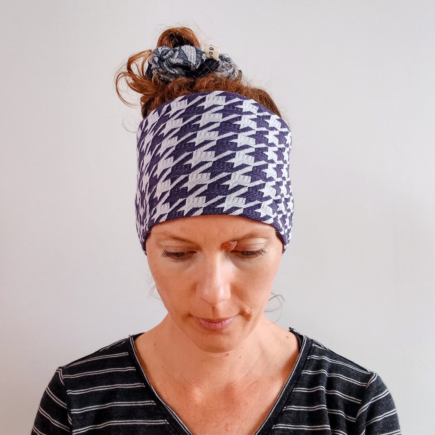 Merino Headband - Purple Houndstooth