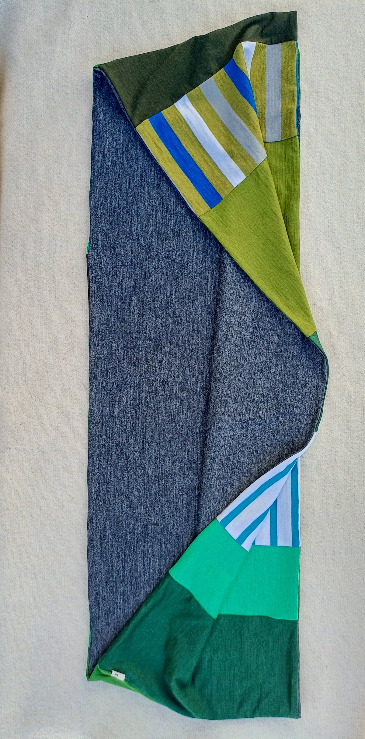 Patchwork Loop Scarf - Green