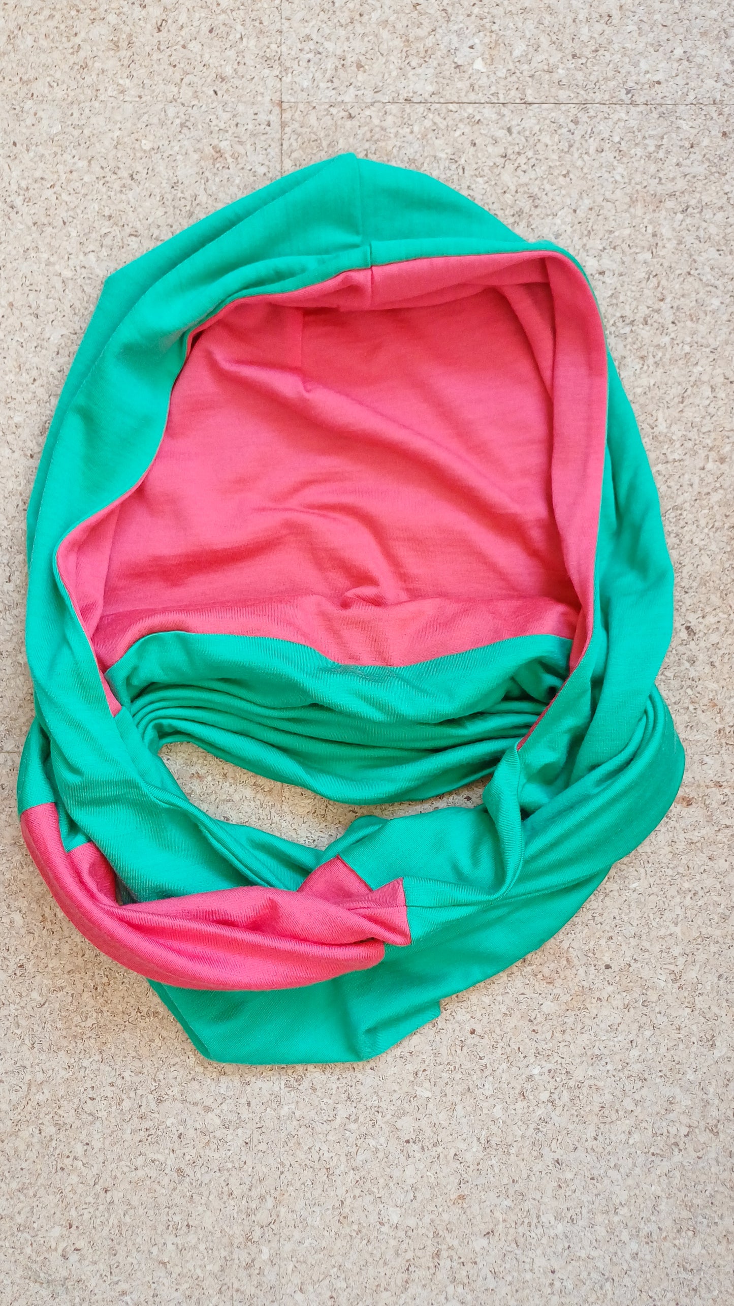 Merino Hoodscarf - Watermelon