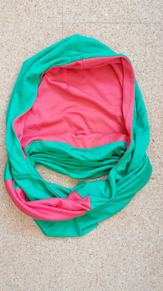 Merino Hoodscarf - Watermelon
