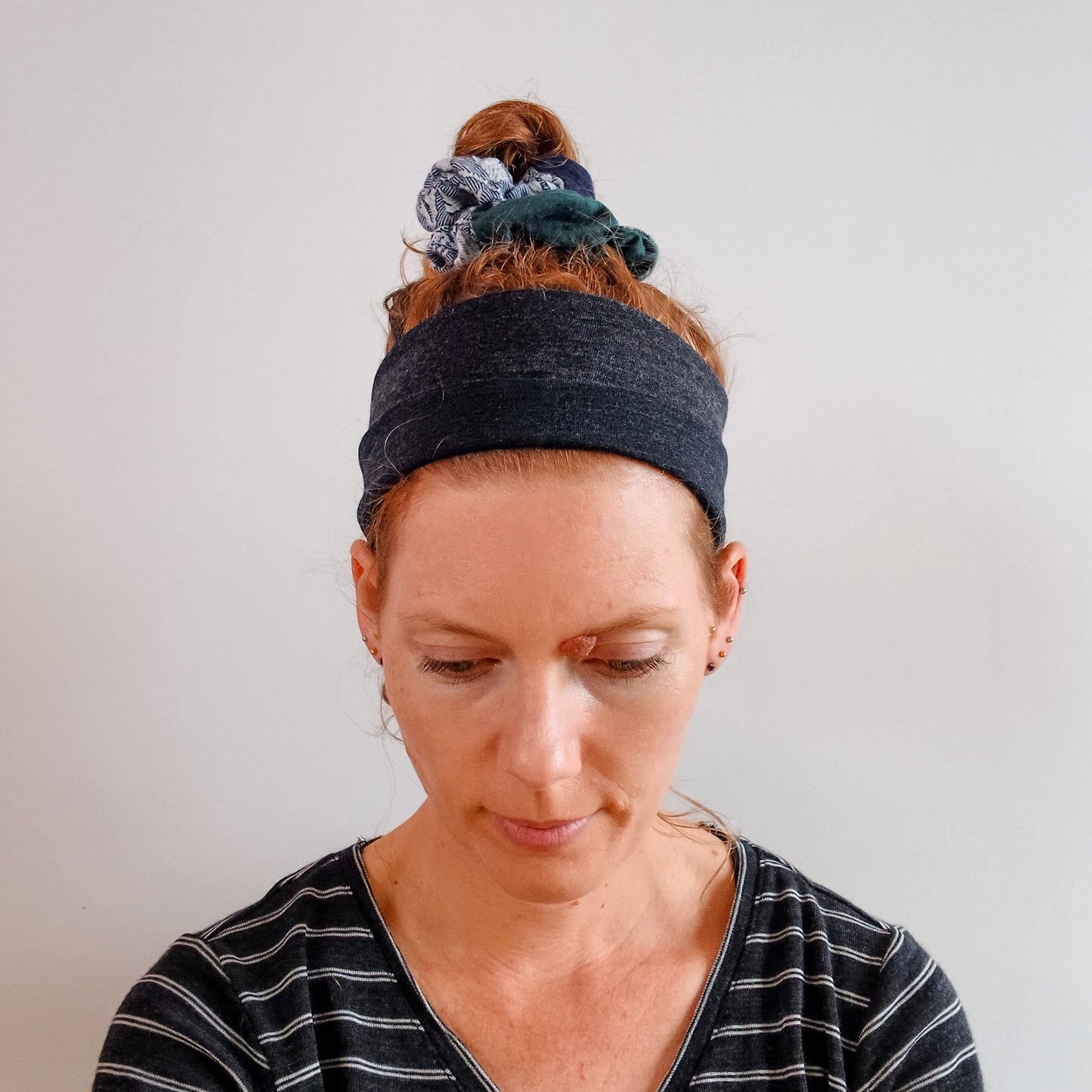 Merino Headband - Charcoal and Teal