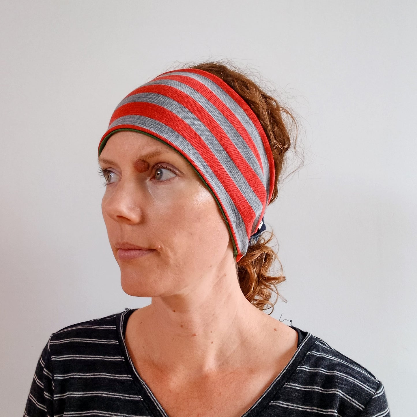 Merino Headband - Orange/Grey Marl