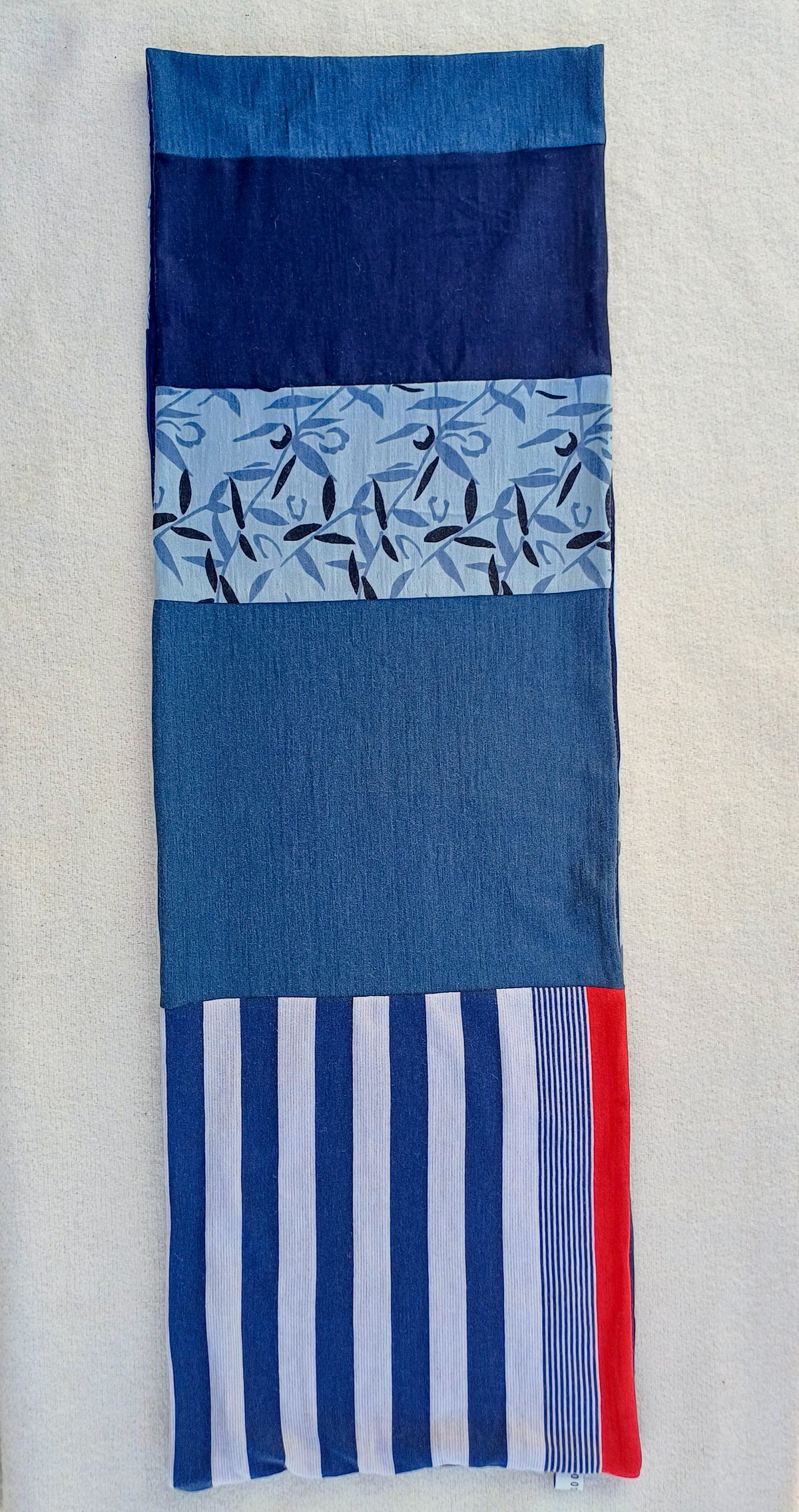 Patchwork Loop Scarf - Blue Print