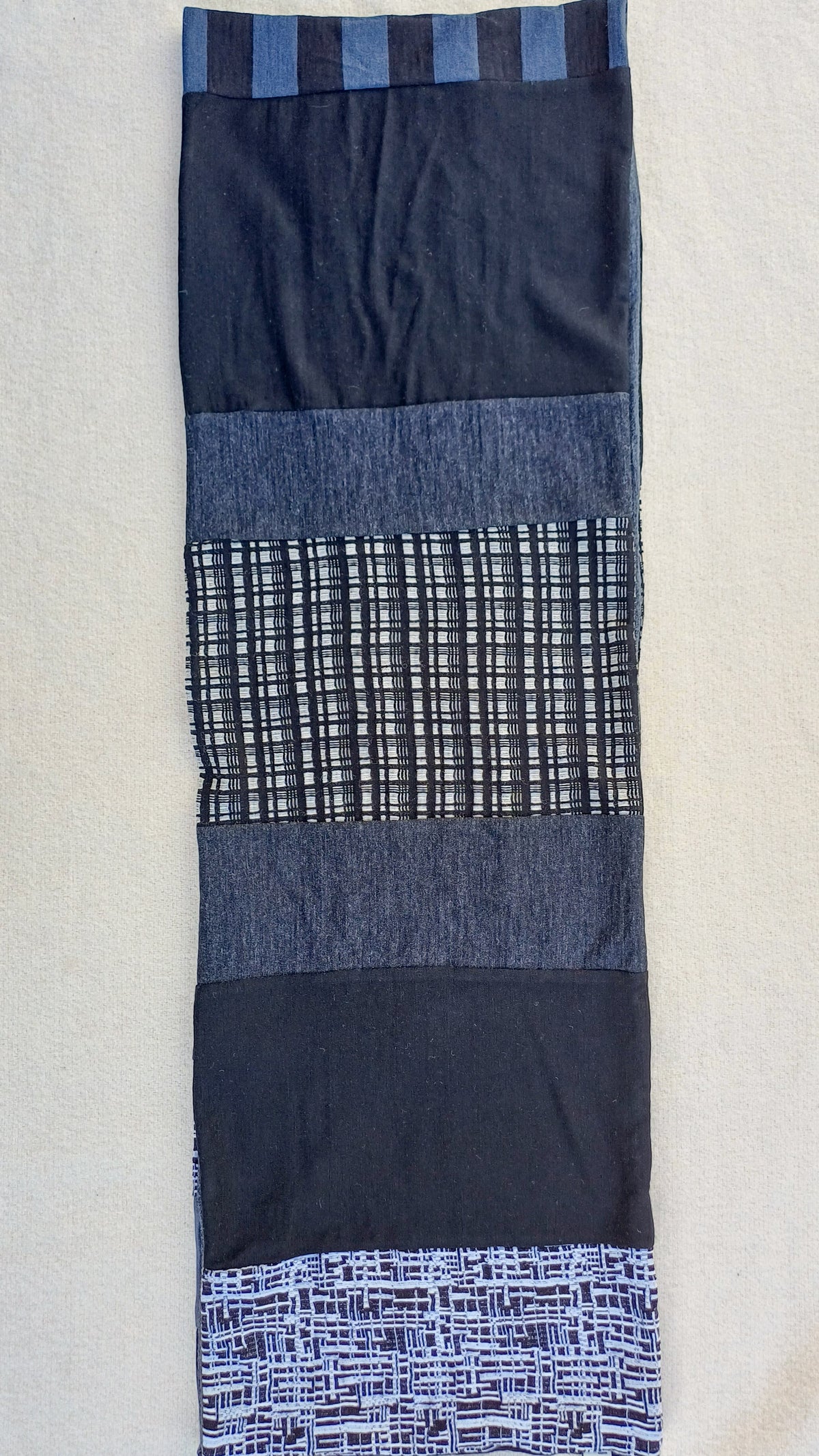 Patchwork Loop Scarf - Black