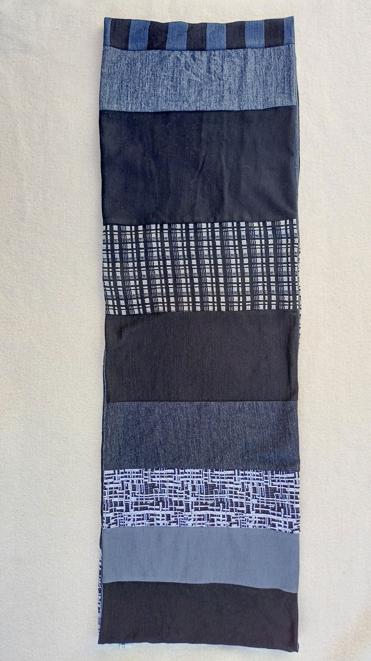 Patchwork Loop Scarf - Black