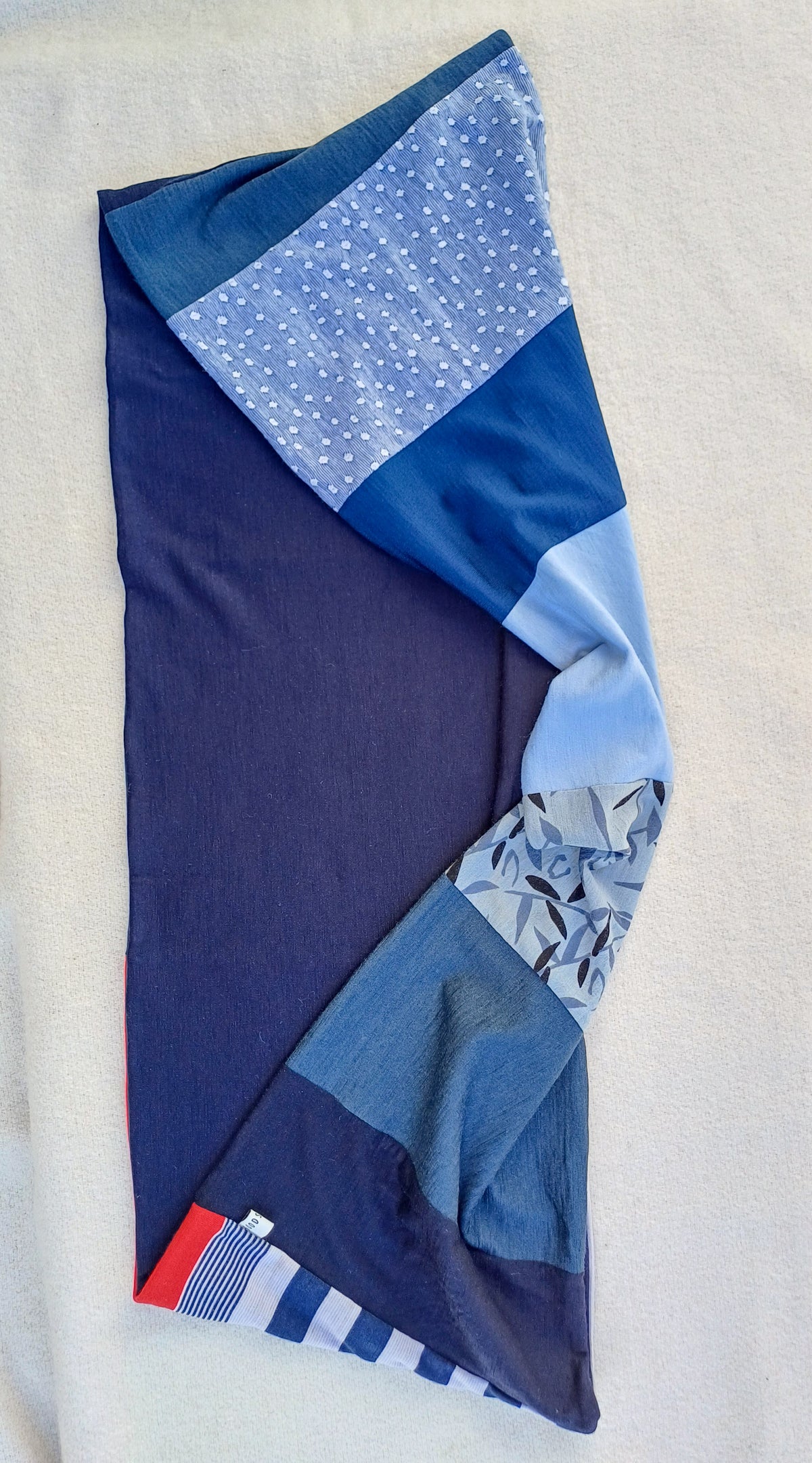 Patchwork Loop Scarf - Blue Print